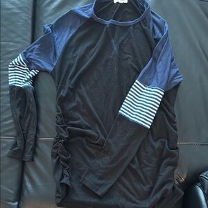 Maternity Black and Blue Long Sleeve Top